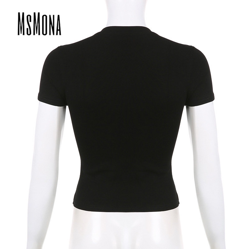 Áo Thun Ngắn Tay Cổ Tròn Màu Trơn Họa Tiết Hoa Thời Trang 2023 Cho Nữ