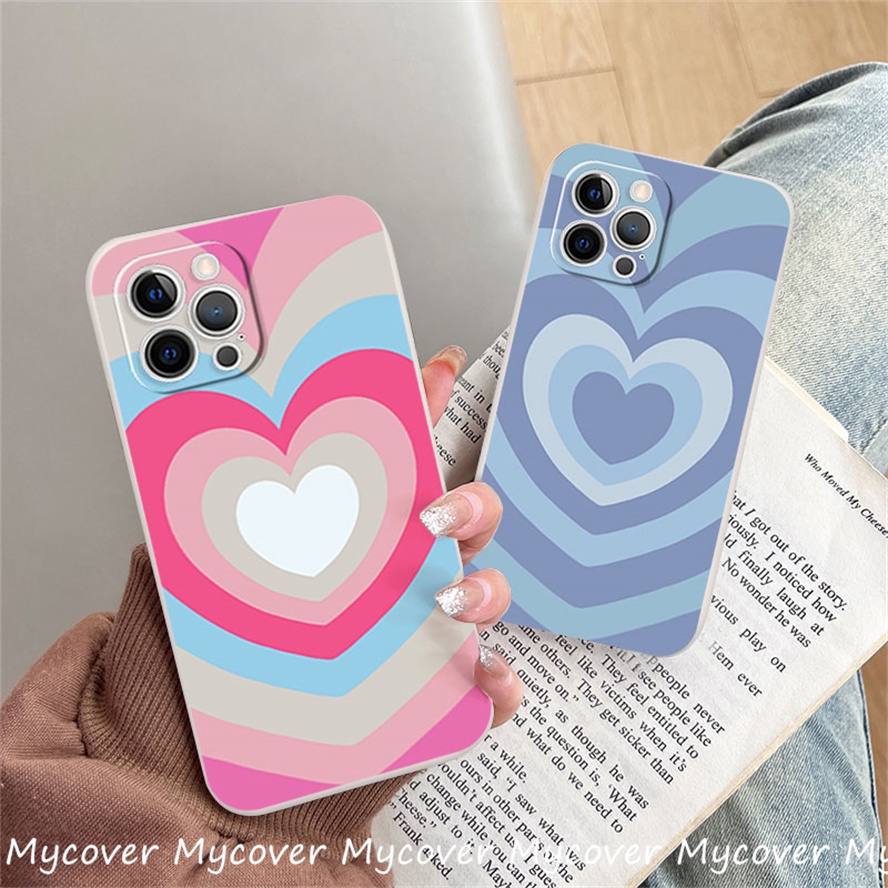 Ốp Điện Thoại Silicon Mềm Họa Tiết Cầu Vồng Màu Gradient Cho iPhone 11 13 12 14 Pro Max X XR Xs Max 6 7 8 Plus