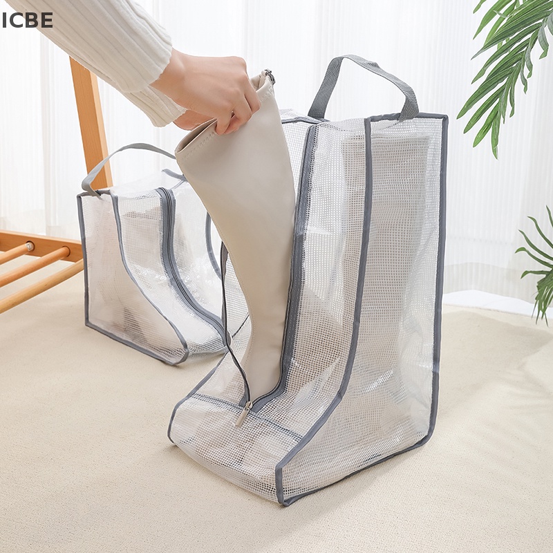 Túi Đựng Giày Bốt Trong Suốt Chống Nước Chống Bụi Có Khóa Kéo Tiện Dụng Mang Theo Du Lịch