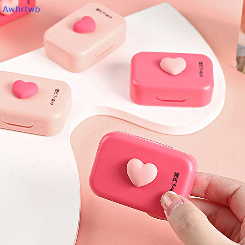Awhrtwb Hộp Đựng Kính Áp Tròng Kèm Nhíp Màu Hồng Trơn Phong Cách Mới Dành Cho Bạn Nữ Mang Đi Du Lịch