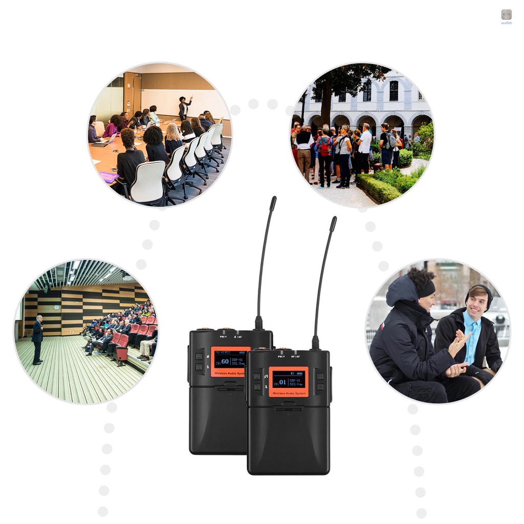 Hệ Thống Micro Lavalier Không Dây UHF 60 Kênh Cho Máy Quay DSLR / Điện Thoại Thông Minh / Máy Tính Bảng / Máy Ghi Âm