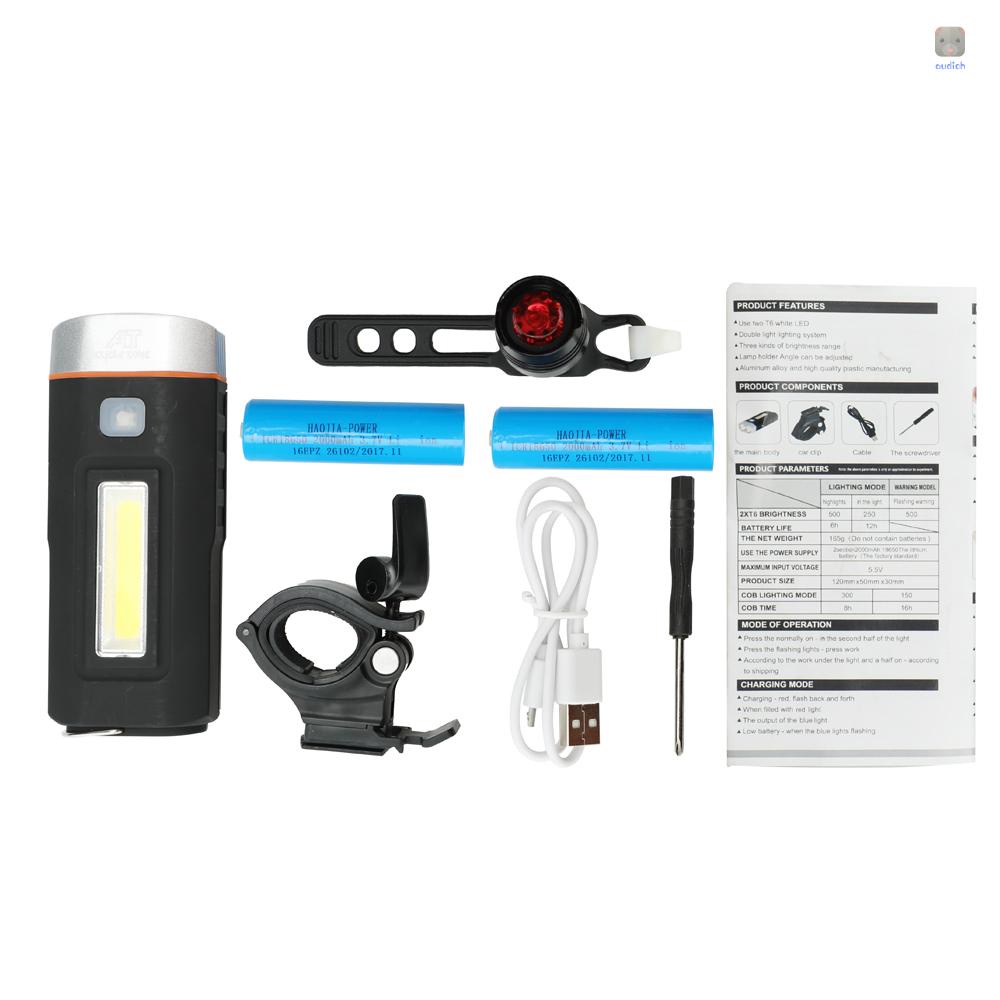 Bộ Đèn Pha Xe Đạp Hai Bóng Led Siêu Sáng Chống Thấm Nước