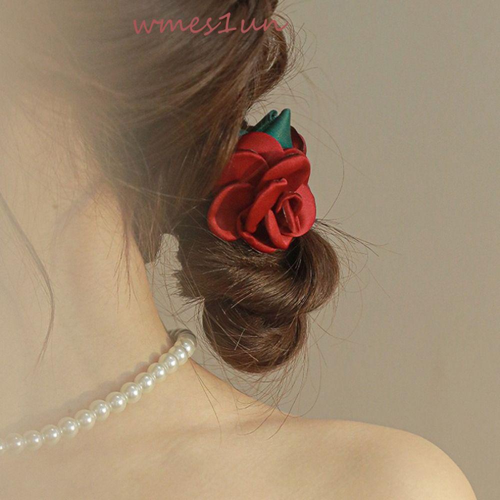 Kẹp Tóc Móng Vuốt Đính Hoa Trà Màu Kẹo Ngọt Thời Trang Hàn Quốc WMES15H