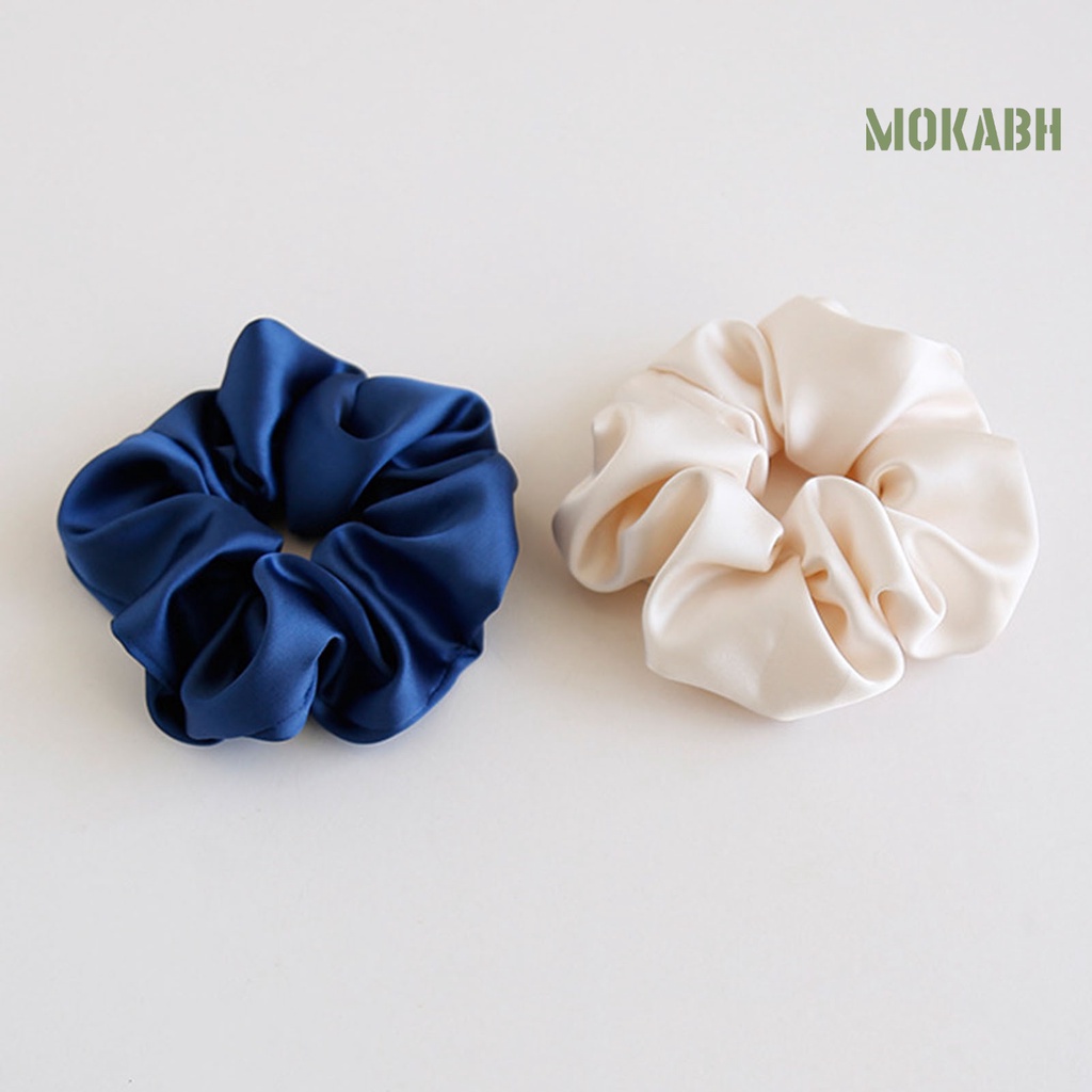 Dây Cột Tóc Co Giãn Bằng Satin Màu Sắc Đơn Giản Thời Trang