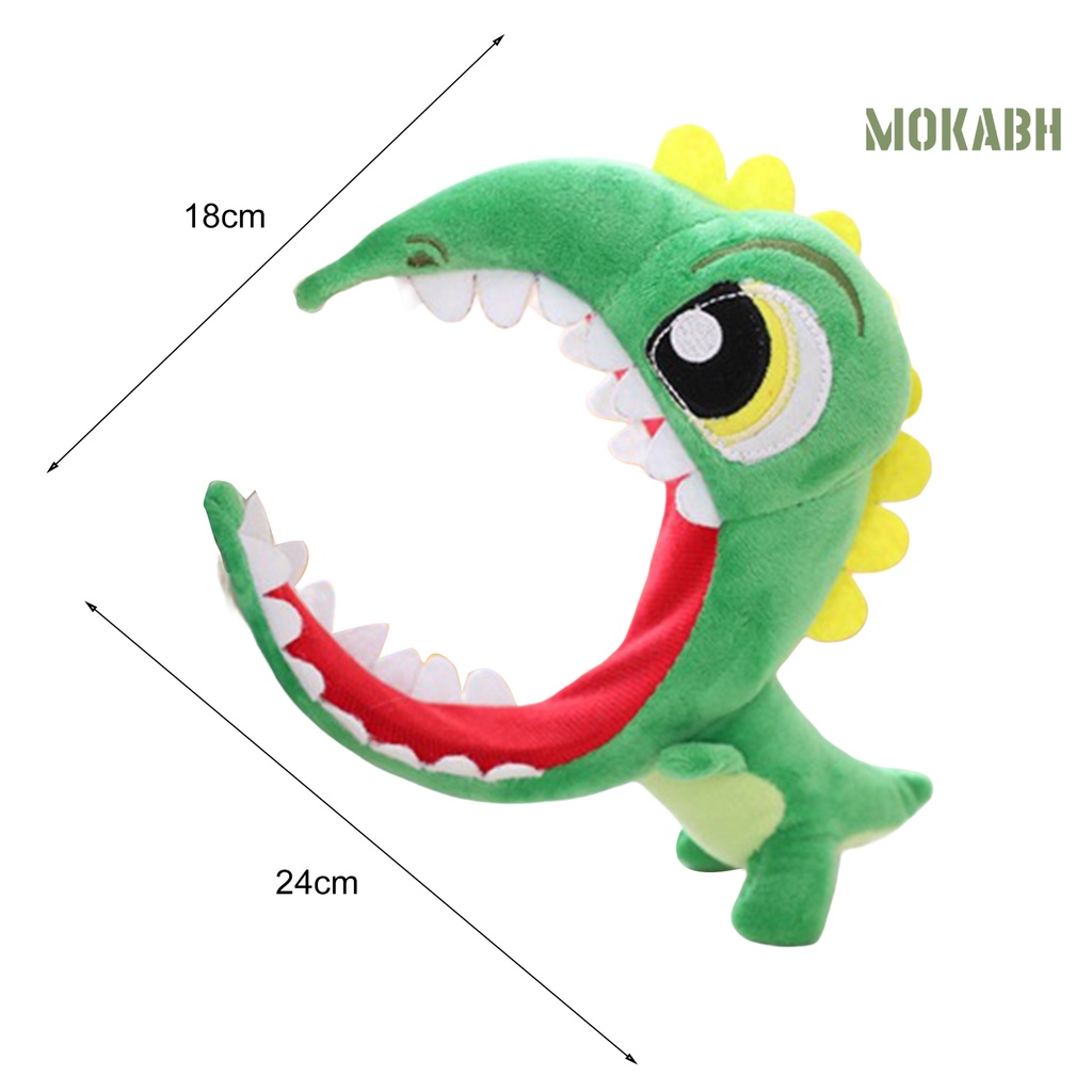 [Mok Abh] Băng Đô Cài Tóc Bằng Cotton PP Hình Khủng Long Xanh Lá Dễ Thương Quyến Rũ Chống Vỡ Dễ Thương Để Chụp Ảnh