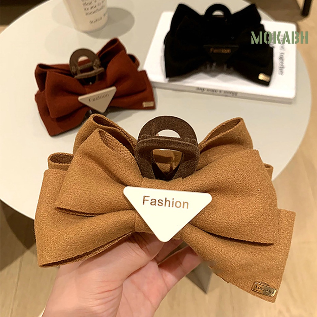 Kẹp Tóc Hình Nơ Hai Mặt Bằng Vải Mờ Phong Cách Hàn Quốc Dành Cho Nữ