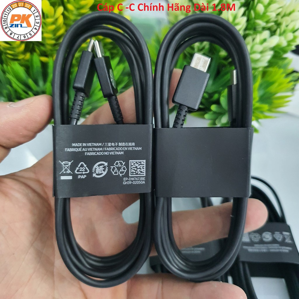 Cáp Sạc Nhanh Type C - Type C Dài 1.8m Samsung Zin 100%, Độ Bền Cao dùng cho các dòng điện thoai samsung