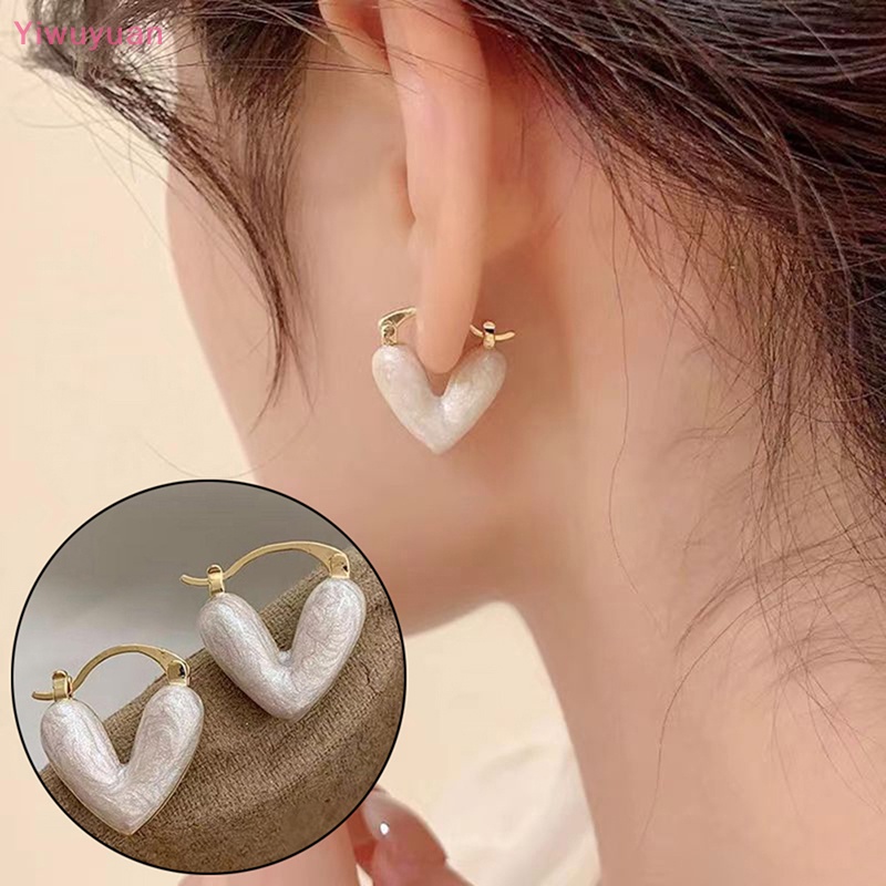 1 Đôi Bông Tai Hình Trái Tim Thời Trang Mùa Hè Dành Cho Nữ