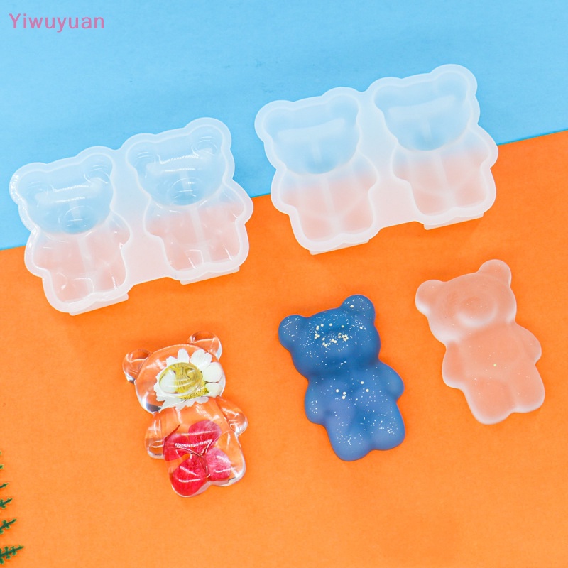 < Yiwuyuan > Khuôn Silicon Làm Mặt Dây Chuyền / Móc Khóa Bằng Pha Lê Hình Gấu Nhỏ Xinh Làm Trang Sức Mới
