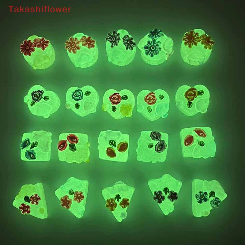 Set 5 Mô Hình Bánh Kem Mini Bằng Nhựa Resin Trong Suốt Phát Quang Độc Đáo