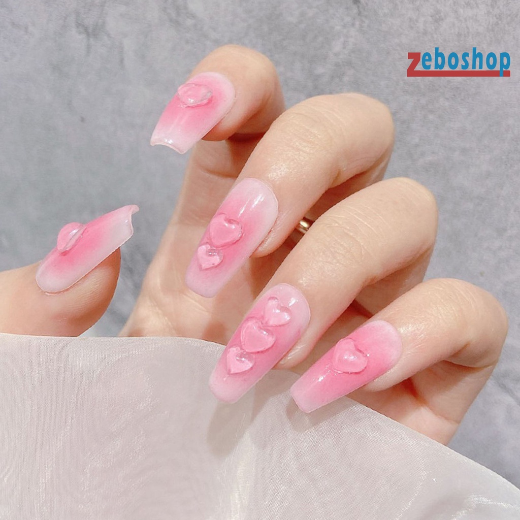Set 100 Phụ Kiện Trang Trí Móng Tay Nghệ Thuật Hình Trái Tim 3D DIY