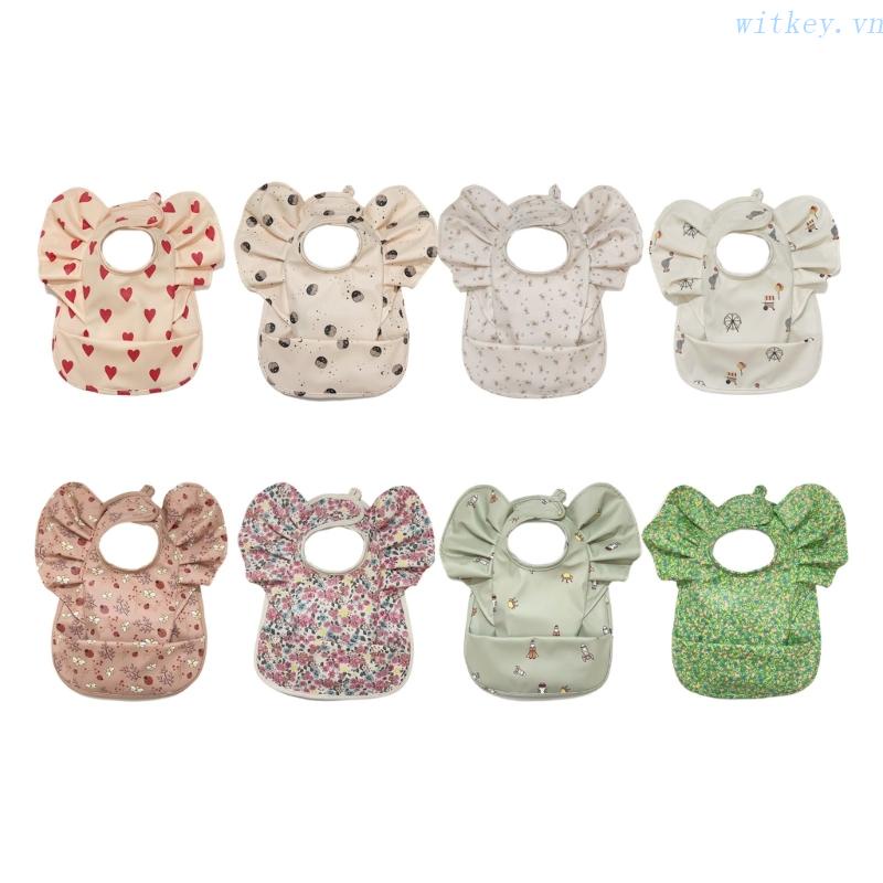 Yếm Ăn Bằng PU Họa Tiết Hoạt Hình Dễ Thương Có Thể Điều Chỉnh Cho Bé