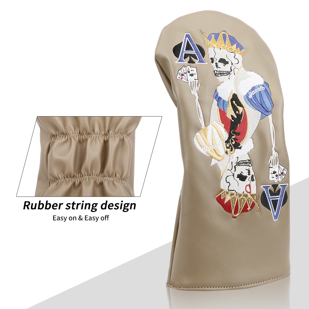 Vỏ Bọc Bảo Vệ Đầu Gậy Đánh Golf Thêu Hình Đầu Lâu Tinh Tế Mới