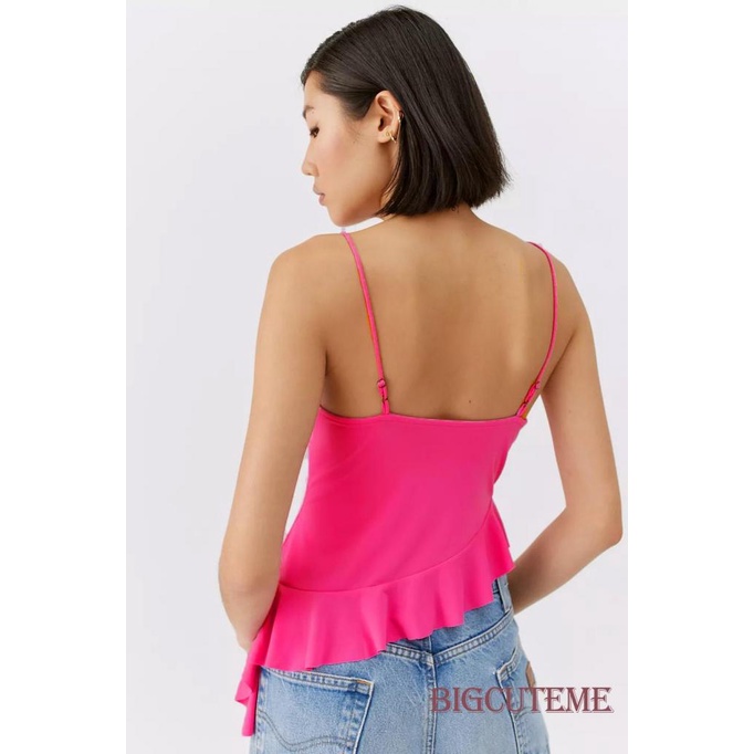 Áo Hai Dây Cổ Chữ V Màu Sắc Thời Trang Mùa Hè Cho Nữ