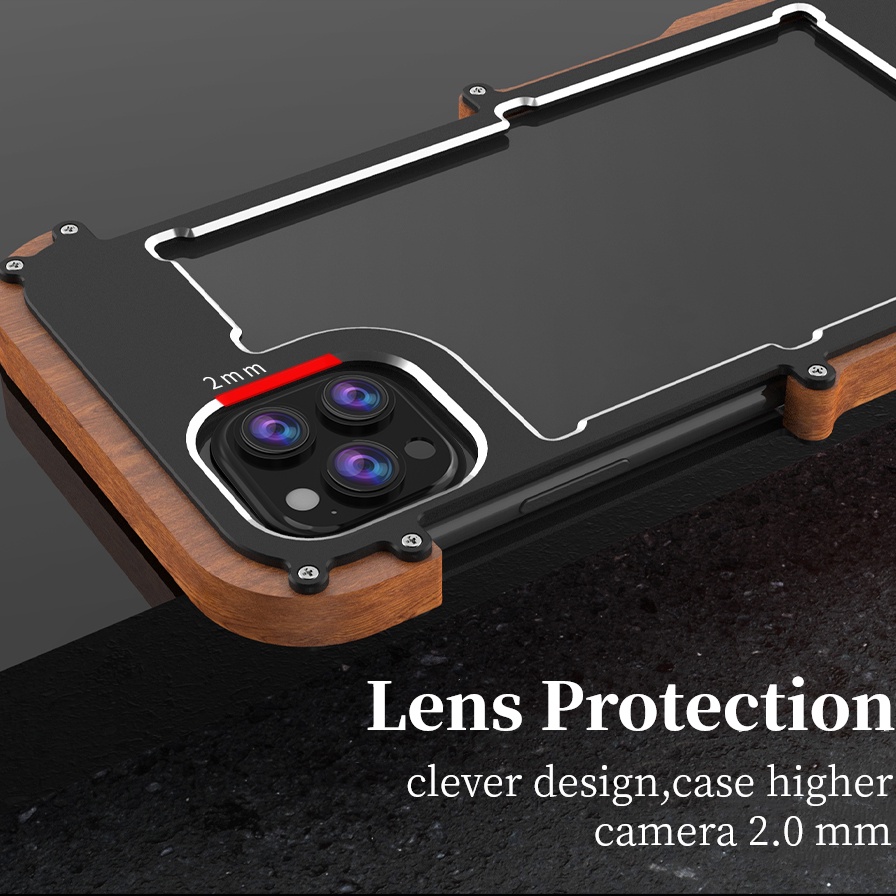 Vỏ điện thoại bằng kim loại và gỗ Ốp lưng nhôm cho iPhone 14 13 Pro Max 12 Mini 11 Pro iPhone 12 Pro Max 13