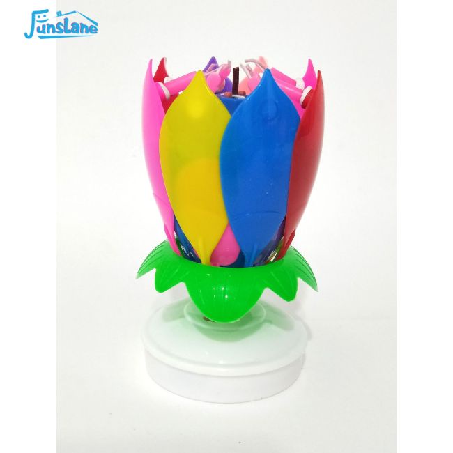 Nến Sinh Nhật Hình Hoa Sen Có Nhạc Nhiều Màu Sắc Vui Nhộn Dành Cho Trẻ Em