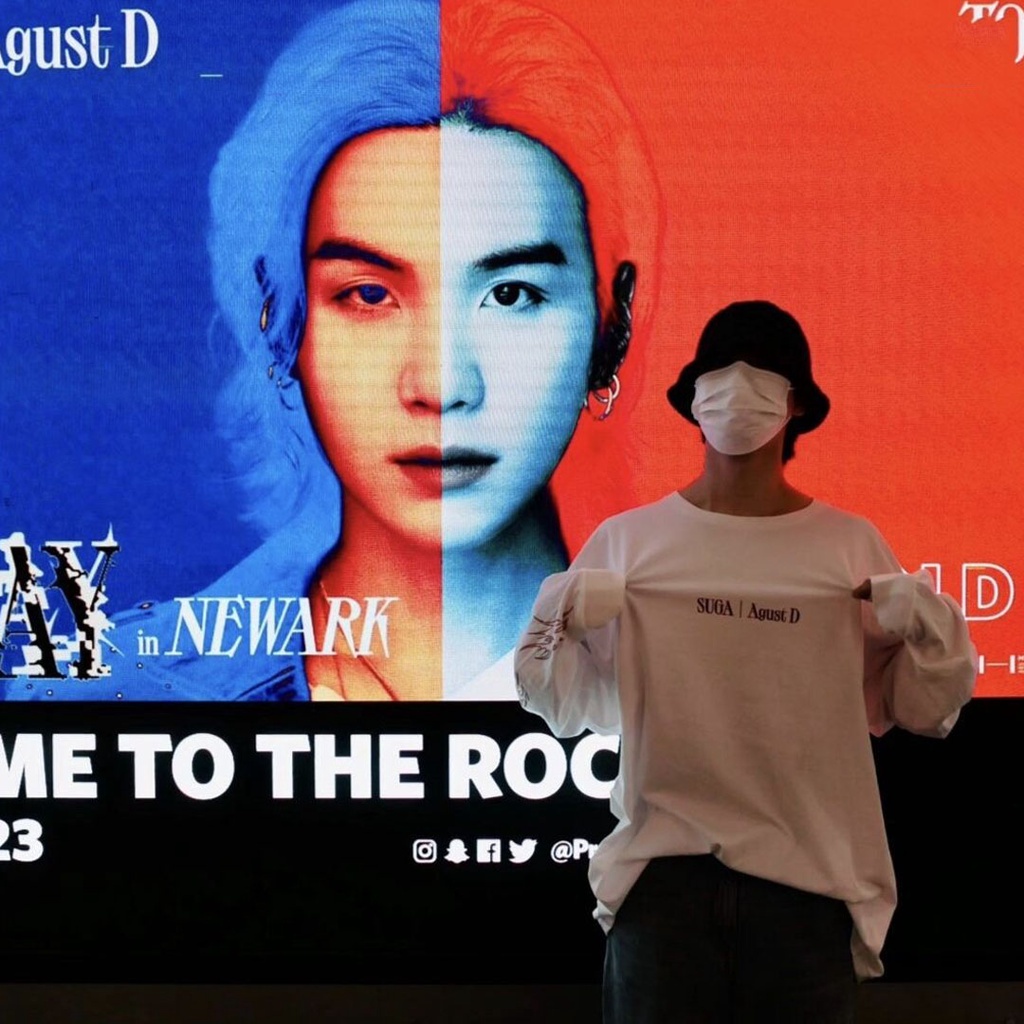 Áo Thun Cotton Tay Dài Dáng Rộng In Chữ JIMIN SUGA Agust D TOUR Dday Merch