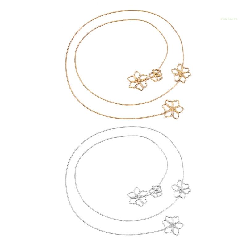 Vòng cổ Kim Loại Dài Nhiều Lớp Mặt Hoa Tua Rua Phong Cách Cổ Điển Cho Nữ