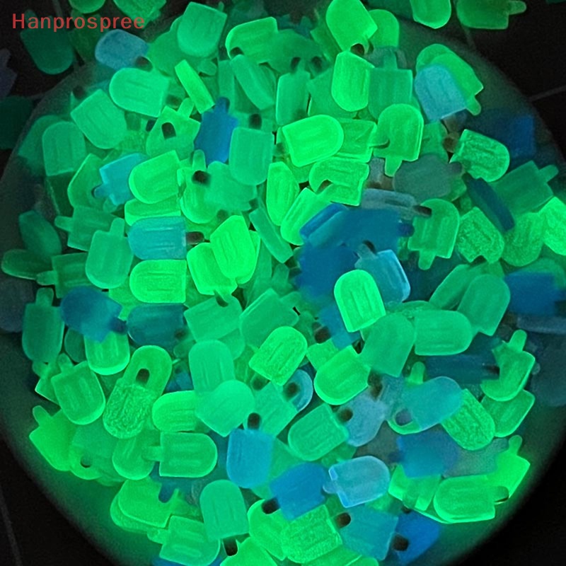 Set 5 Phụ Kiện Trang Trí Ốp Điện Thoại Hình Cây Kem Dạ Quang DIY