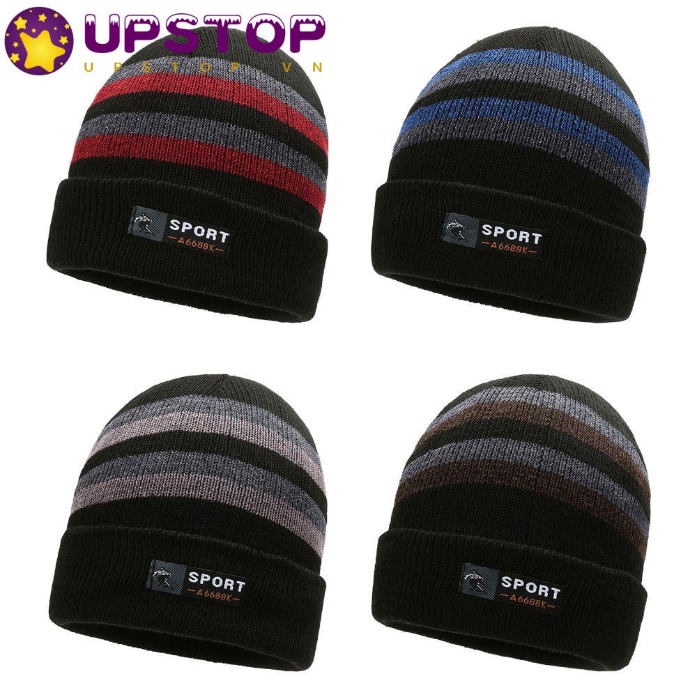 Upstopvn Mũ Beanie Dệt Kim Họa Tiết Kẻ Sọc Đơn Giản Thời Trang Thường Ngày Cho Nam Và Nữ