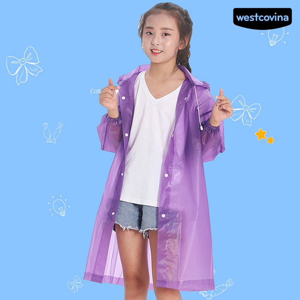 [COD]☁Áo Mưa EVA Dáng Dài Có Mũ Trùm Che Phủ Toàn Diện Dành Cho Bé Trai Gái