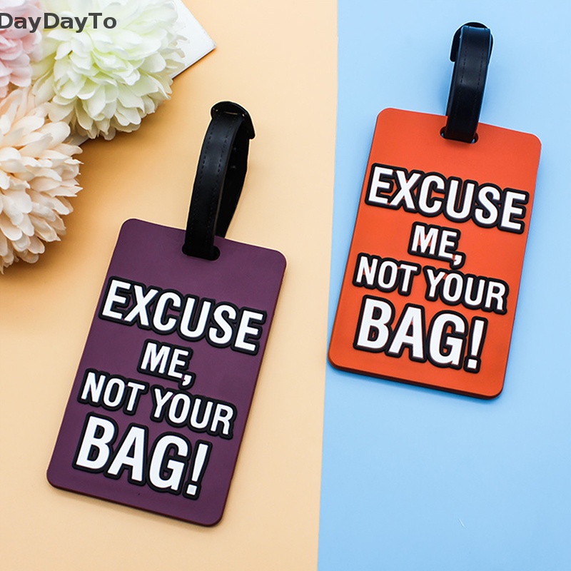 Nhãn Dán Hành Lý Silicon In Chữ Not Your Bag Phong Cách Hoạt Hình Sáng Tạo