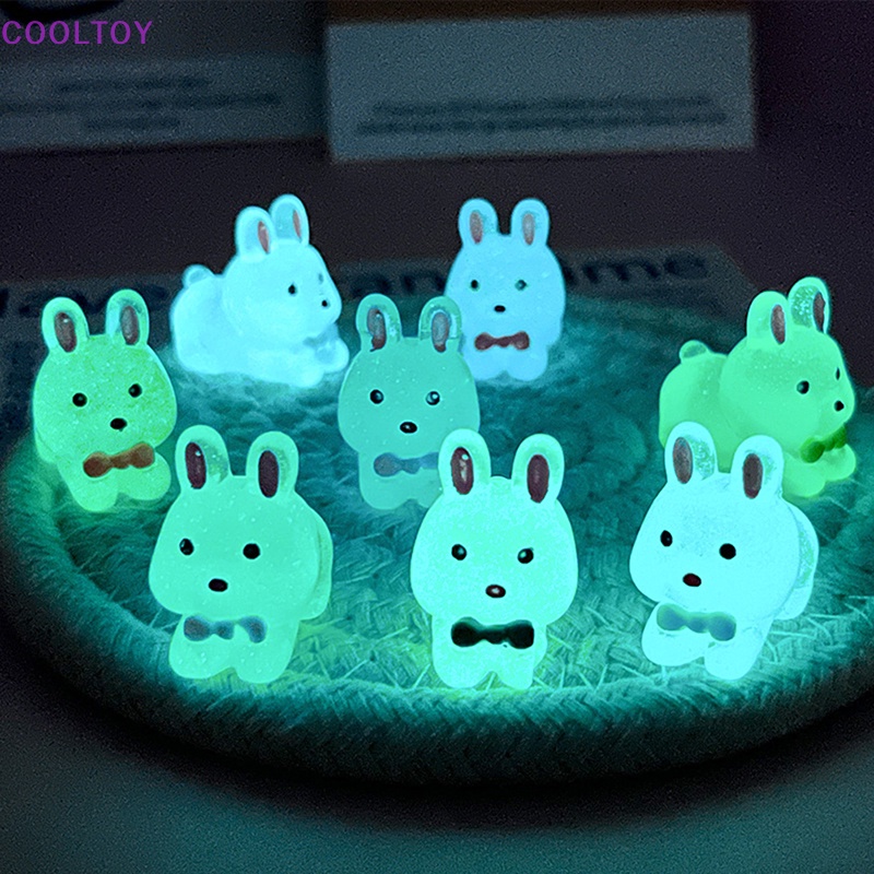 Bộ 2 Mô Hình Thỏ Hoạt Hình Mini Bằng Nhựa Resin Dễ Thương Trang Trí Nhà Cửa / Xe Hơi