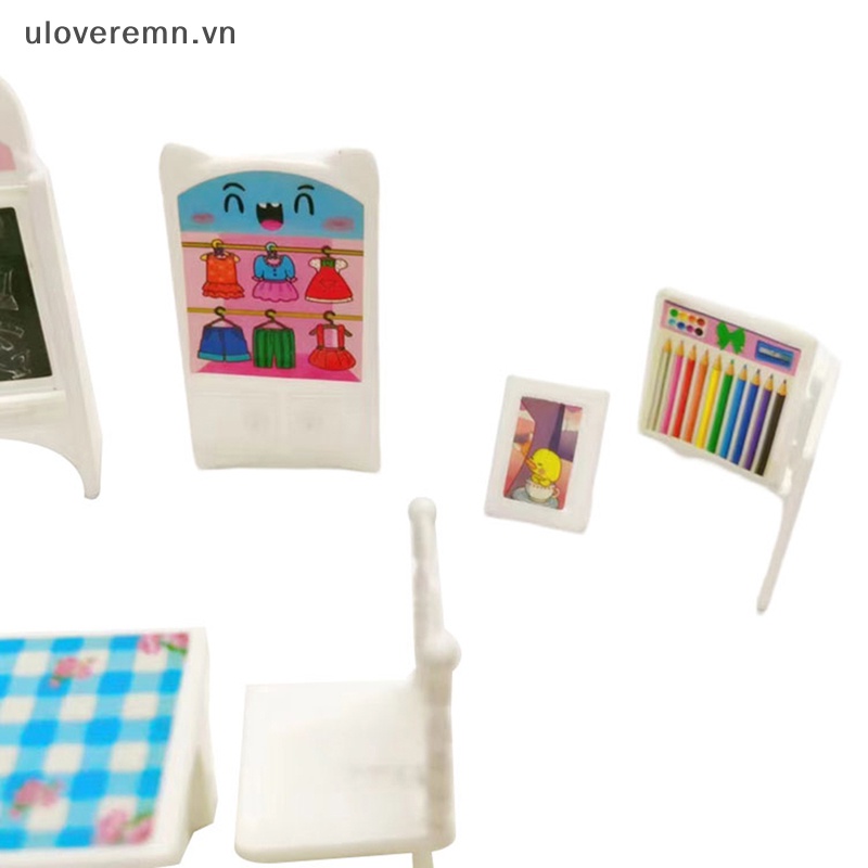 Set 8 Mô Hình Nội Thất Xinh Xắn Cho Nhà Búp Bê 16cm Tỉ Lệ 1 / 6