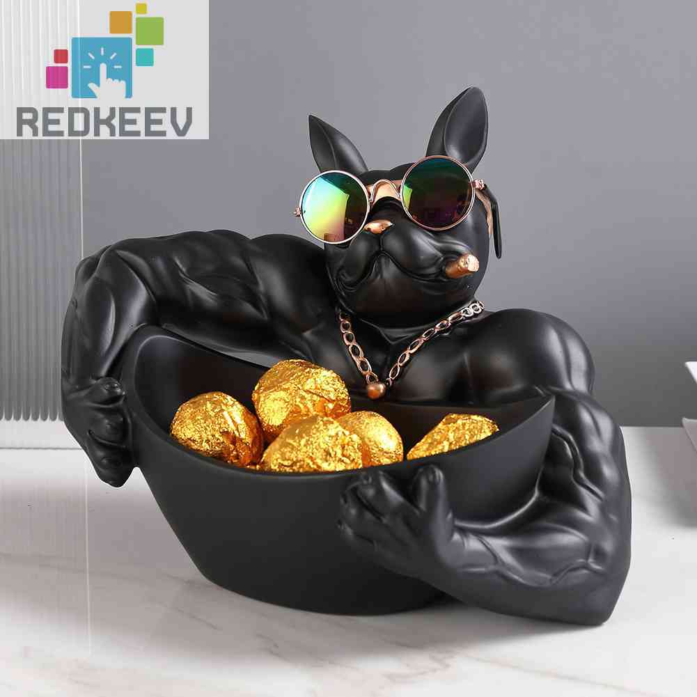 Giá Đỡ Chìa Khóa Hình Chú Chó Bull Bằng Nhựa Resin Trang Trí Quán Cà Phê /