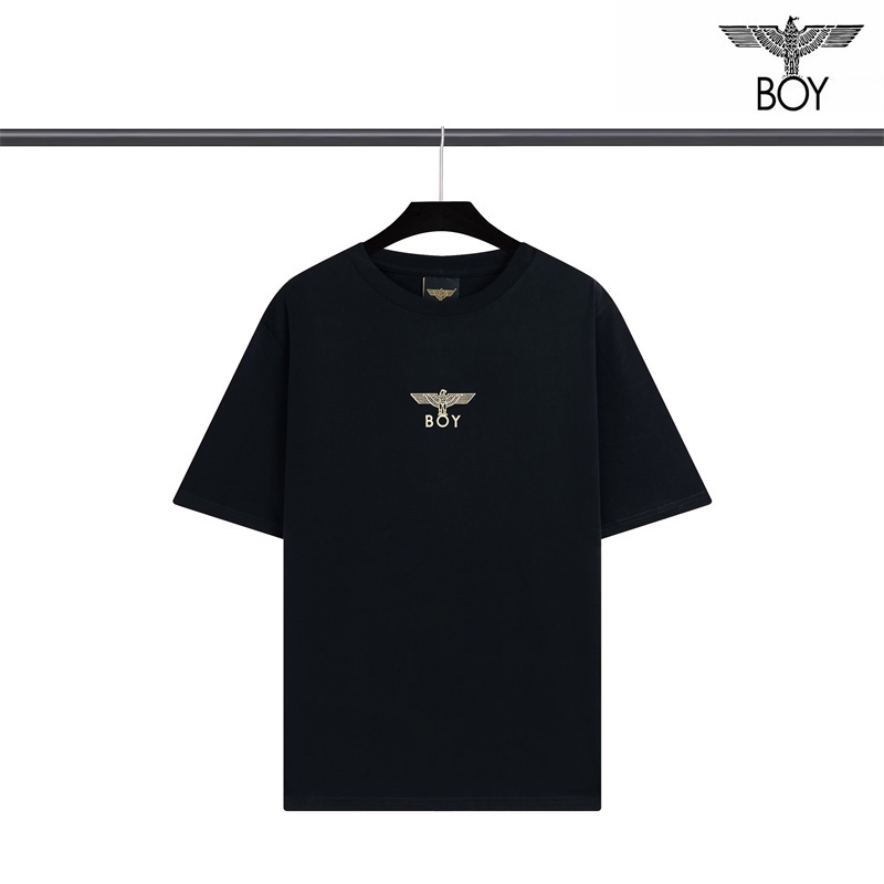 Áo Thun Cotton Dáng Rộng Tay Ngắn In Chữ BO-Y Plus Size Cho Nam Nữ