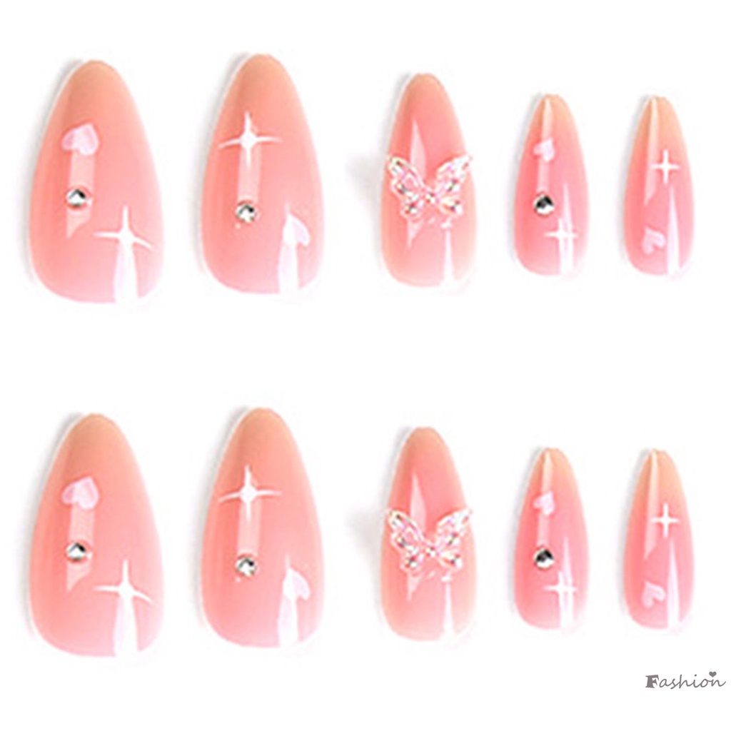 Bộ Móng Tay Giả Hình Bướm 3D Dễ Thương