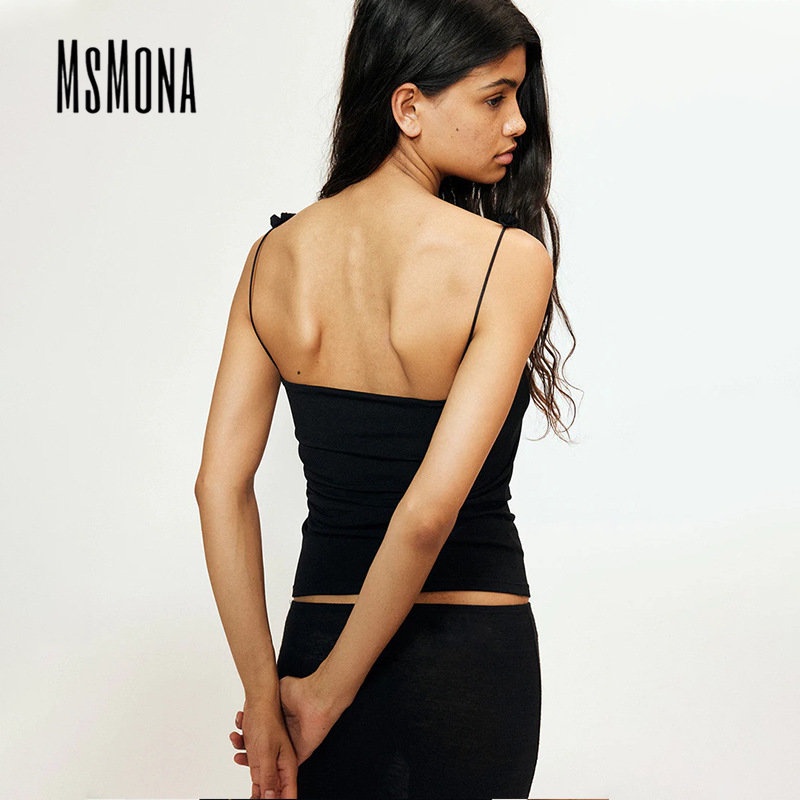 Áo Tank Top Hai Dây Màu Trơn Thời Trang 2023 Quyến Rũ Cho Nữ