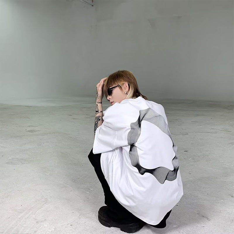 Áo Thun Tay Ngắn Dáng Rộng In Họa Tiết Phong Cách hip hop Thời Trang Mùa Hè Cho Nam