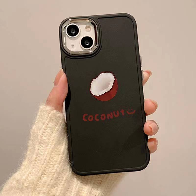 ✅Ốp Điện Thoại Mềm Họa Tiết Chữ Tiếng Anh / Trái Dừa Cho Iphone 13Pro78 11 14proplus12 xrmax