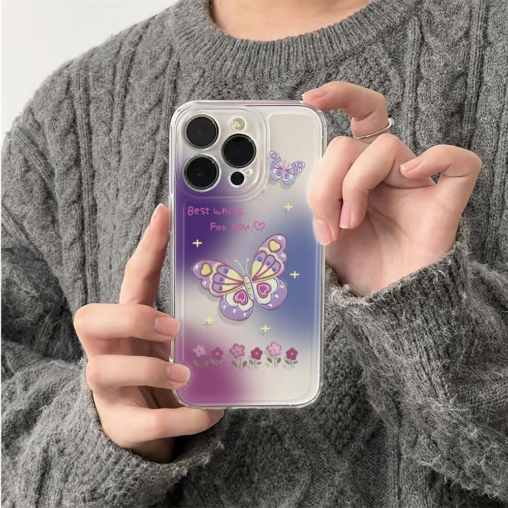 ✅Ốp Điện Thoại Dẻo Họa Tiết Bươm Bướm Đơn Giản Thời Trang Chống Sốc Cho Iphone11 78 max13iPhone12 6In14Pro 5FC4 11