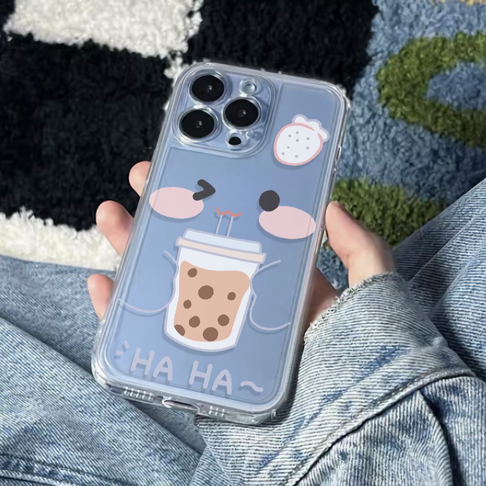 ✅Ốp Điện Thoại Mềm Chống Sốc Hình Trà Sữa 6In Cho Iphone 11 14pro 13 12Plus78 D4SW