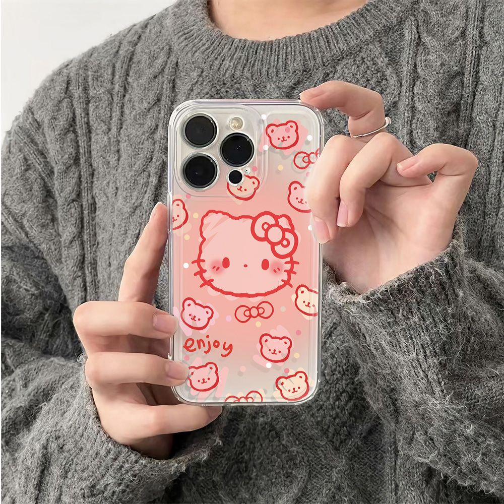 ✅Ốp Điện Thoại Mềm Hình Gấu Hồng Chống Sốc Cho Iphone plus11iPhone12KT 14pro 6In78 13max RID5