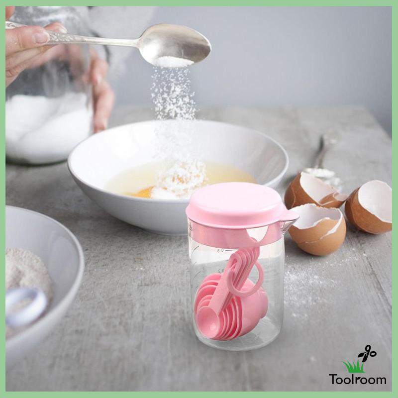 Bộ 7 Cốc Đo Lường Kèm Muỗng Đo Lường Sử Dụng Cho Trà Sữa Bột