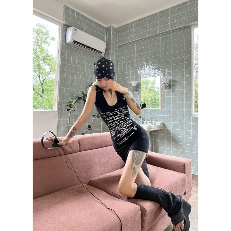 Cozok Đầm Không Tay Ôm Eo Co Giãn Thời Trang Gợi Cảm