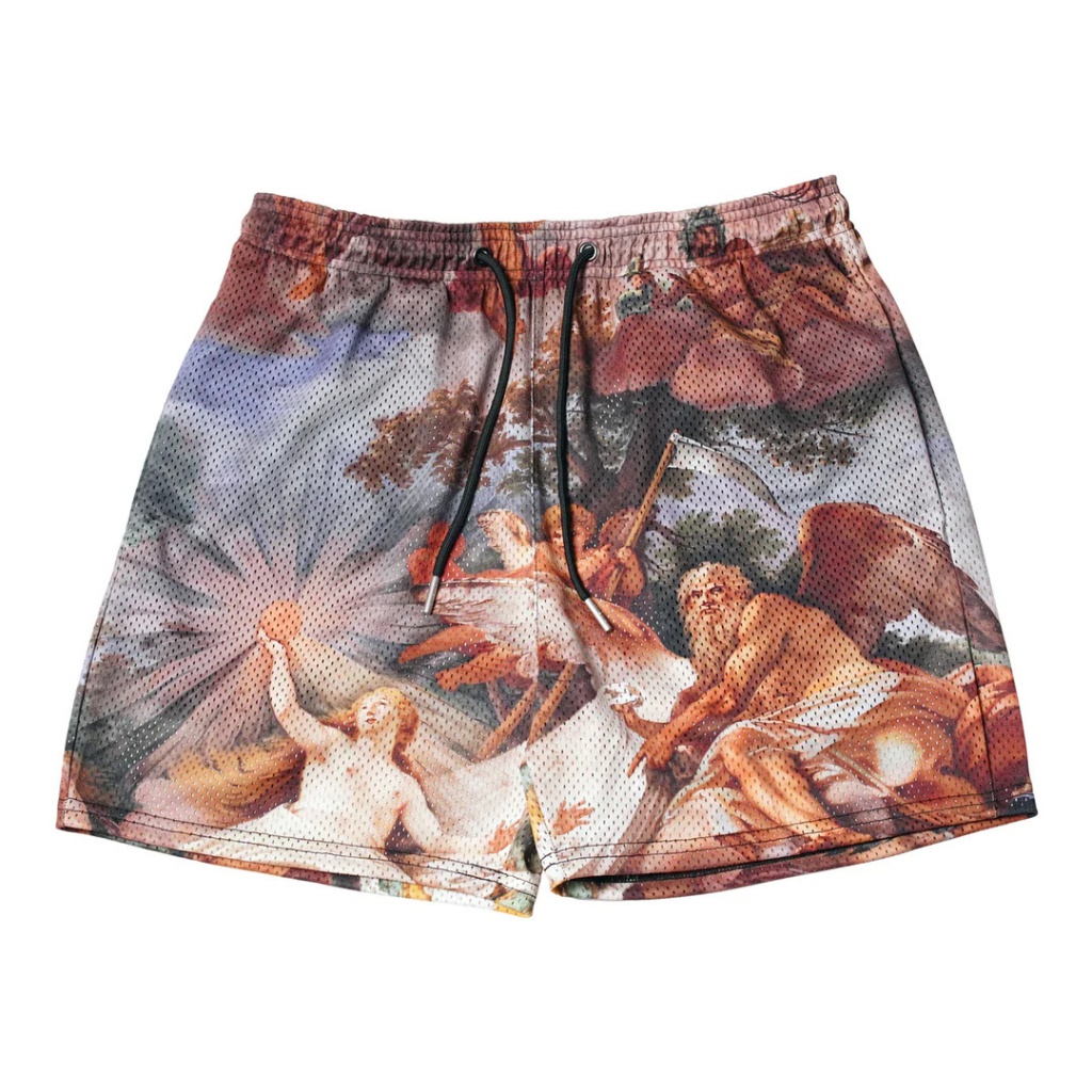 Quần Short Thể Thao In Họa Tiết Kỹ Thuật Số Phối Lưới Thoáng Khí Thời Trang Mùa Hè Cho Nam