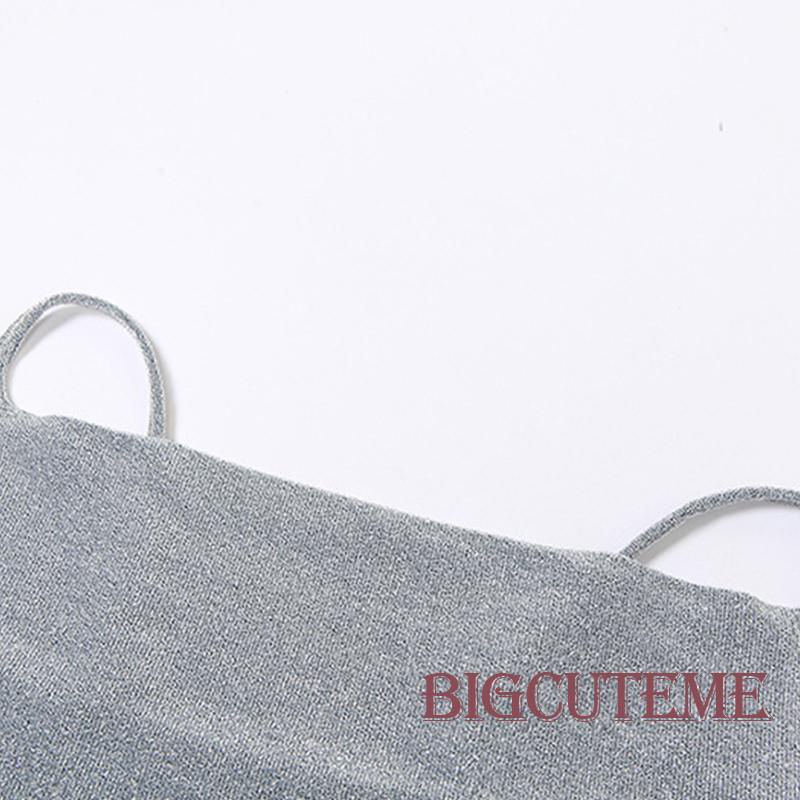 Áo Croptop Sát Nách Hở Lưng Màu Bạc Thời Trang Mùa Hè Cho Nữ