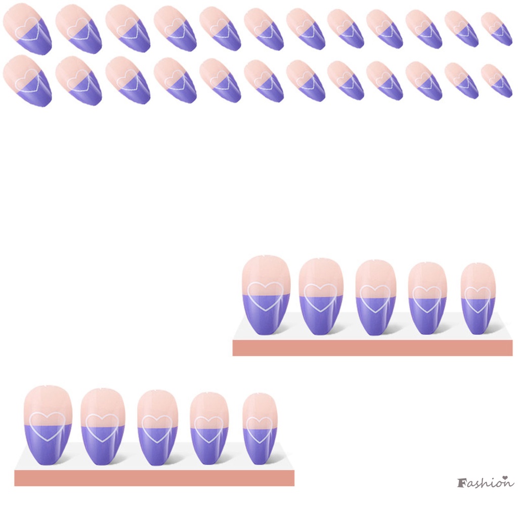 Móng Tay Giả Màu Hồng &amp; Tím Thoải Mái Mặc Thoải Mái