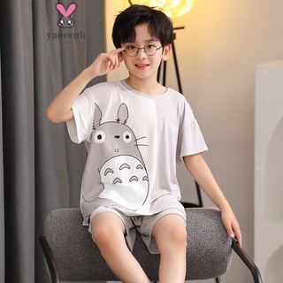 【YAOEENH】Bộ Đồ Ngủ Ngắn Tay Họa Tiết Hoạt Hình Xinh Xắn Dành Cho Bé 110-165cm