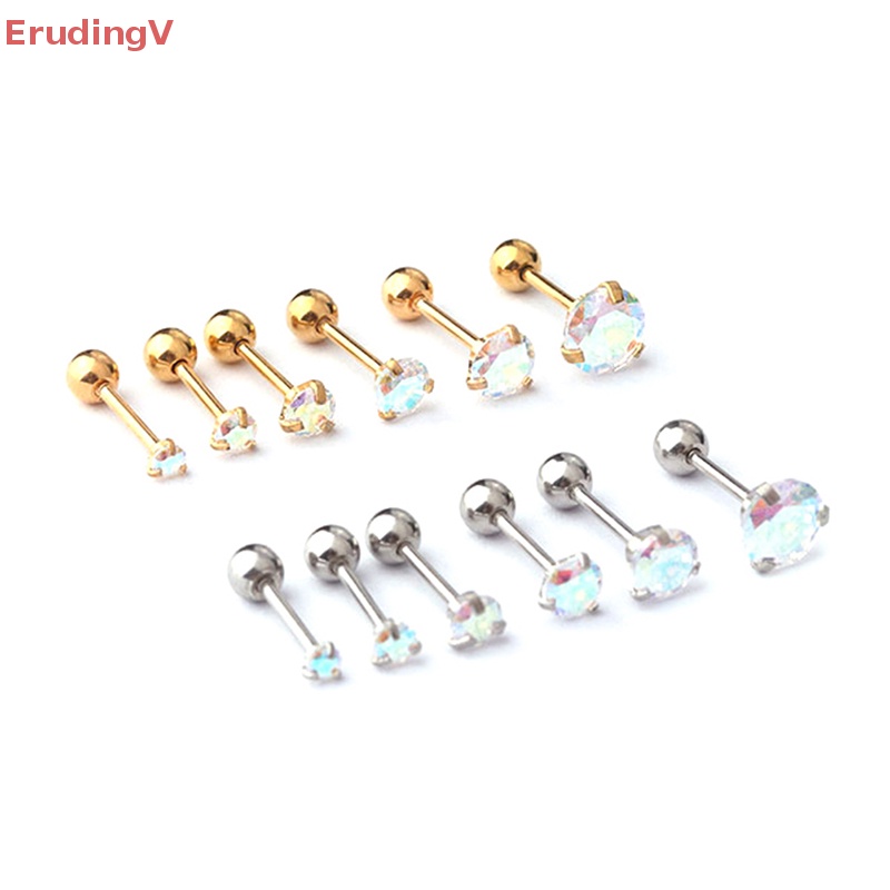 1 Khuyên Tai Dạng Xoắn Ốc Đính Đá Zircon Nhiều Màu Cho Nữ