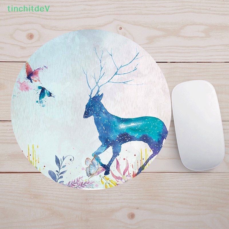 Thảm Lót Chuột Chơi Game Hình Tròn 20CM Chống Trượt In Họa Tiết Hoạt Hình Dễ Thương