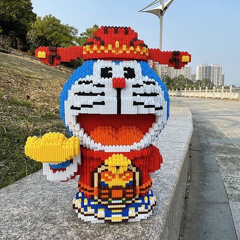 Đồ Chơi Xếp Hình thông minh, Mô Hình Lắp Ráp DOREAMON THần Tài May Mắn 91cm(tặng búa+keo)