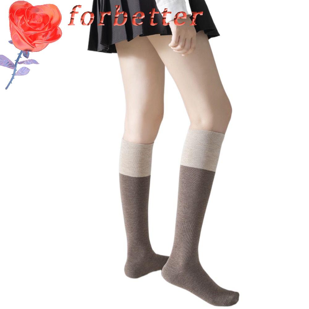 Vớ Bắp Chân Mềm Mại Giữ Ấm Màu Tương Phản Thời Trang Xuân Thu Cho Nữ