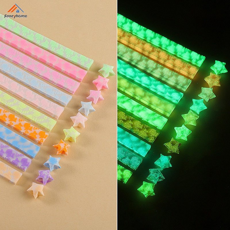 Giấy Xếp Ngôi Sao Origami Màu Sắc Dạ Quang Đơn Giản Sáng Tạo Dành Cho Trẻ Em