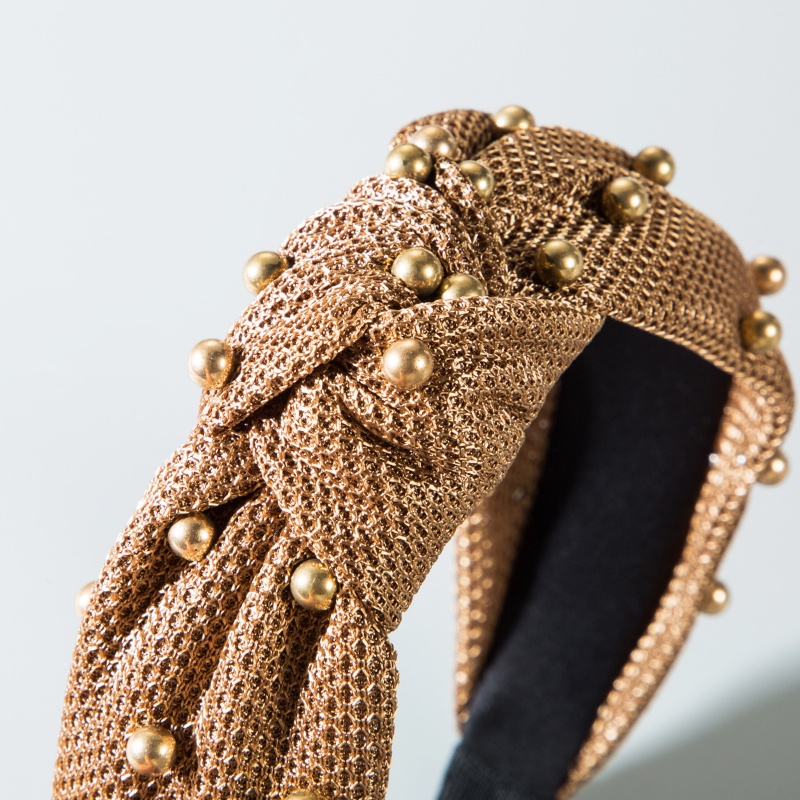 Băng Đô Cài Tóc Vải Nhung Đính Ngọc Trai Nhân Tạo Thời Trang