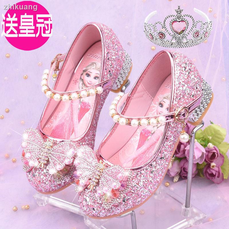 Giày Cao Gót Da Công Chúa Băng Giá Aisha Thời Trang Đáng Yêu Dành Cho Bé Gái